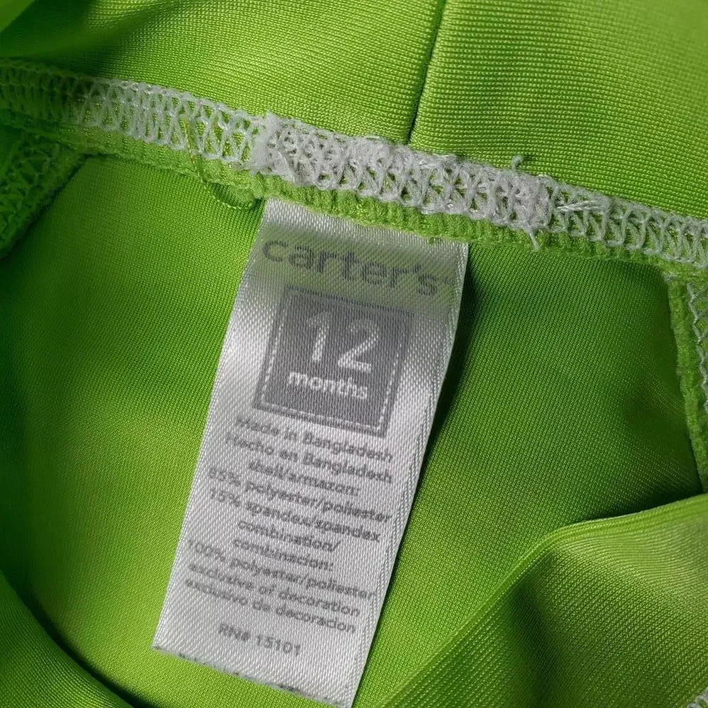 Carter's Baby Boy Rash Guard Swim Top Size 12m Deep Sea Diver Shark EUC